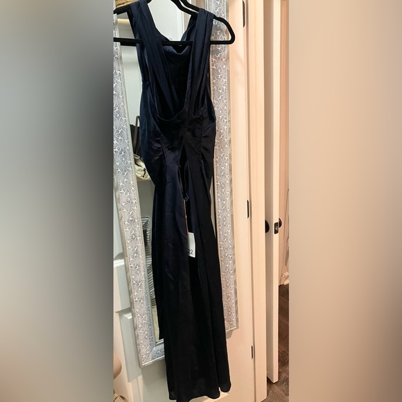 washable stretch silk high neck midi dress Quince Women's Washable Stretch Silk High Neck Midi Dress, Navy, Size Large, Hypoallergenic & Thermoregulating Mulberry Silk